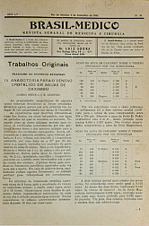[Periódico] O Brazil-Medico : revista semanal de medicina e cirurgia, v. 55, P3, set-dez, 1941