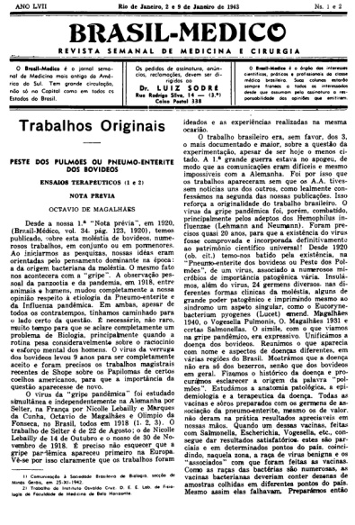 [Periódico] O Brazil-Medico : revista semanal de medicina e cirurgia, v. 57, 1943