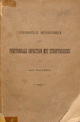 Experimentelle untersuchungen über peritoneale infection mit streptococcus. 1899
