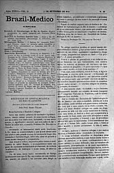 [Periódico] O Brazil-Medico : revista semanal de medicina e cirurgia, v. 36, P4, set-out, 1922