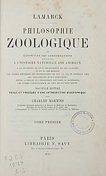 Philosophie Zoologique, ou, Exposition des considérations relatives à l'histoire naturelle des Anim. t.1,  1873