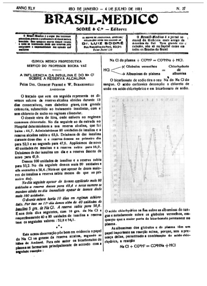 [Periódico] O Brazil-Medico : revista semanal de medicina e cirurgia, v. 45, P2, jul-dez, 1931