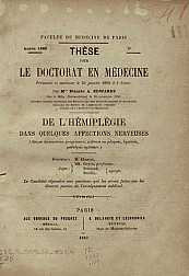 Le l'hémiplégie dans quelques affections nerveuses.1889