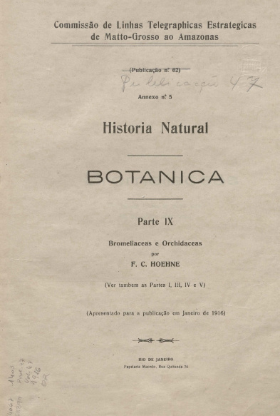 Historia Natural: botânica. Publ. 47 , Vol. 47 Pt. IX [1916]