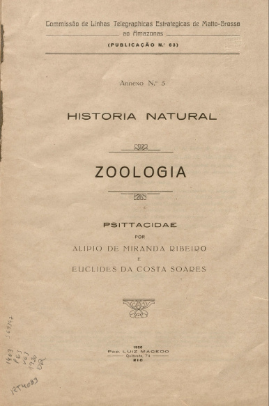Historia Natural : Zoologia. Publ. 63 V. 63 1920