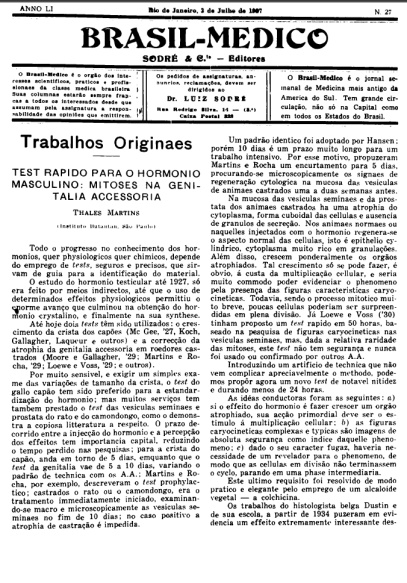 [Periódico] O Brazil-Medico : revista semanal de medicina e cirurgia, v. 51, P2, jul-dez, 1937