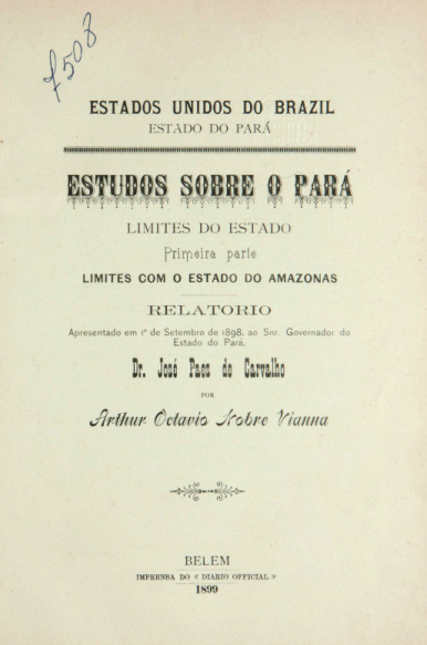 Estudos sobre o Pará. 1899-1901