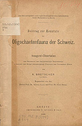 Beitrag zur kenntnis der oligochaetenfauna der Schweiz.1889