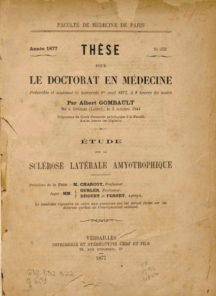 Étude sur la sclérose latérale amyotrophique.1877