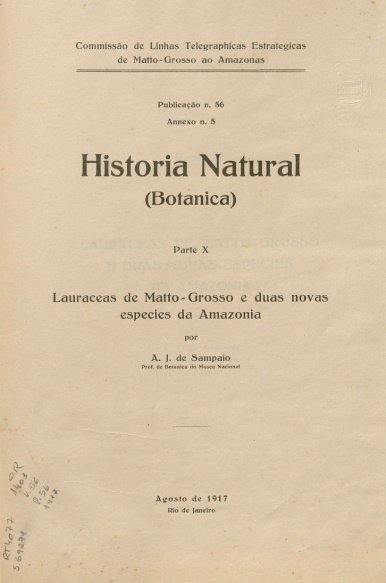 Historia Natural (Botanica) Parte X.  Publ. 56, v 56, 1916