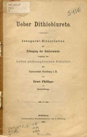 Ueber dithiobiurete.1899