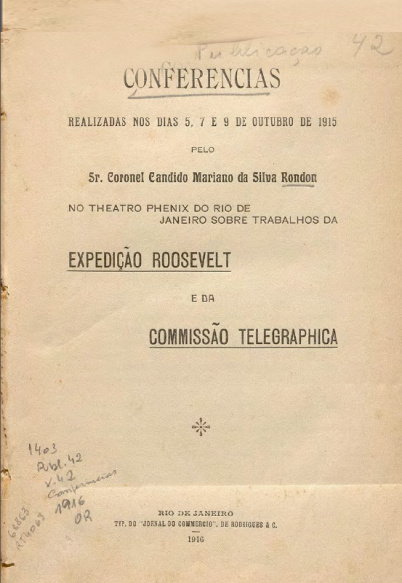 Conferencias realizadas nos dias 5, 7 e 9 de outubro de 1915. Publ. 42 Vol. 42 1916