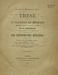 Les tricophyties humaines.1894