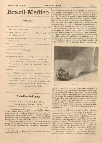 [Periódico] O Brazil-Medico : revista semanal de medicina e cirurgia, v. 35, P2, maio-jul, 1921