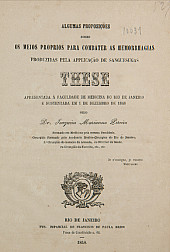 Algumas proposições sobre os meios proprios para combater as hemorrhagias produzidas pela applicação de sanguesugas. 1848