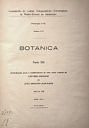 História Natural : Botanica. Publ. 83,  V.83 Parte XIII,  1923
