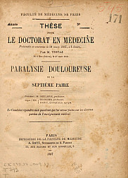 Paralysie douloureuse de la séptieme paire. 1887