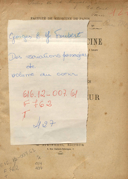 Des variations passagères de volume du coeur. 1887