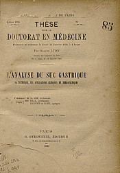 L'analyse du sug gastrique.1890