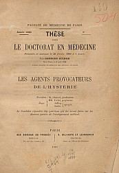 Les agents provocateurs de l'hystérie.1889