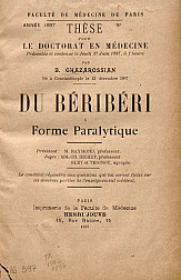 Du béribéri à forme paralytique.1897