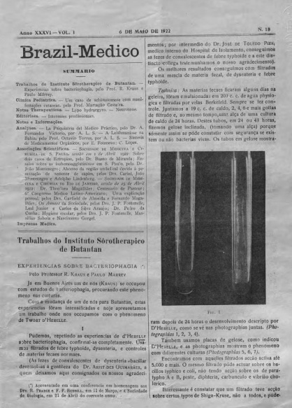 [Periódico] O Brazil-Medico : revista semanal de medicina e cirurgia, v. 36, P2, maio-jun, 1922