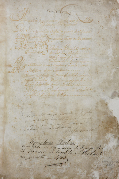 Formulário médico : manuscrito atribuído aos jesuítas e encontrado em uma arca da Igreja de São Francisco de Curitiba