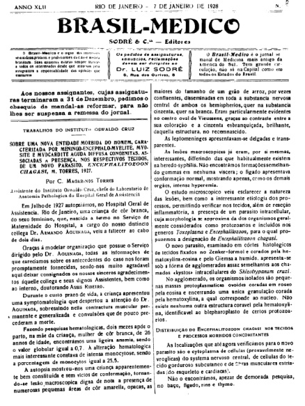 [Periódico] O Brazil-Medico : revista semanal de medicina e cirurgia, v. 42, P1, jan-jun, 1928