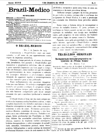 [Periódico] O Brazil-Medico : revista semanal de medicina e cirurgia, v. 27, 1913