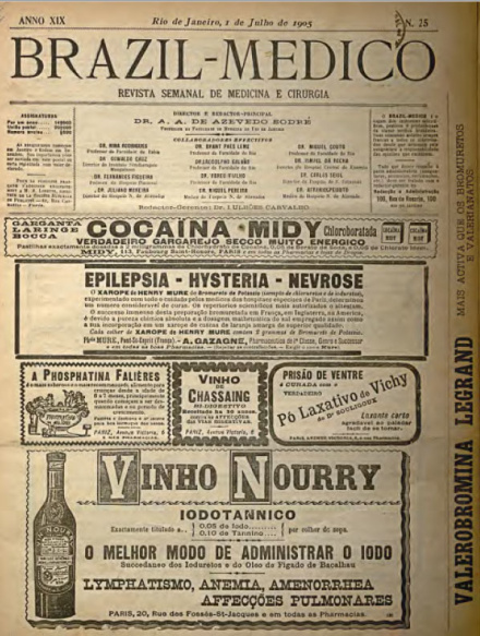 [Periódico] O Brazil-Medico : revista semanal de medicina e cirurgia, v. 19, P2, jul-dez, 1905