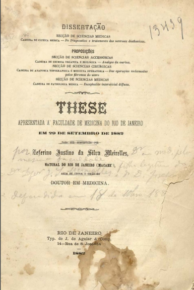 Do diagnostico e tratamento das nevroses diathesicas. 1882