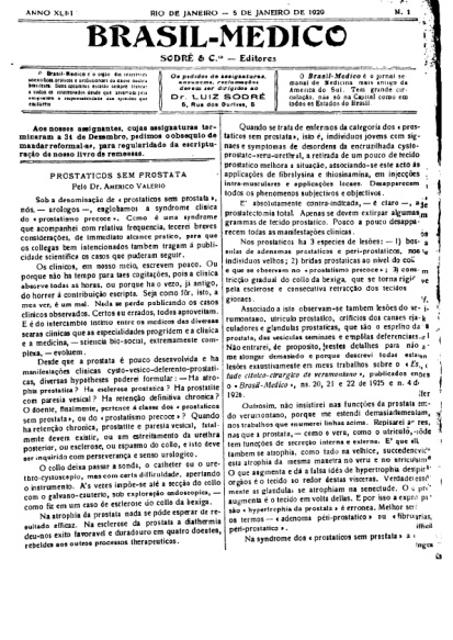 [Periódico] O Brazil-Medico : revista semanal de medicina e cirurgia, v. 43, P1, jan-jun, 1929