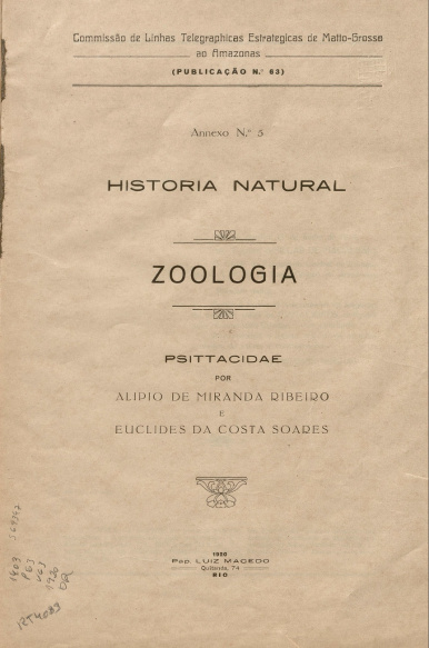Historia Natural : Zoologia. Publ. 63 V. 63 1920