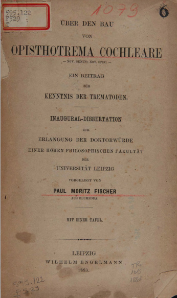 Über den bau von opisthotrema cochleare.1883