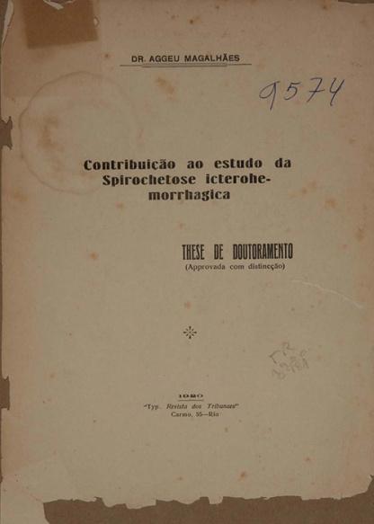 Contribuição ao estudo da Spirochetose icterohemorrhagica. 1920