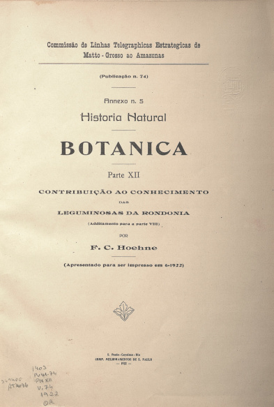 Historia Natural. Publ. 74 ,V. 74, An. 5 ,Parte XII, 1922