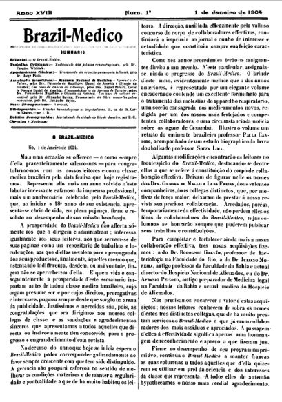 [Periódico] O Brazil-Medico : revista semanal de medicina e cirurgia, v. 18, 1904