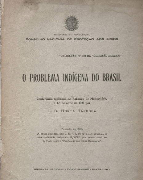O problema indígena do Brasil. Publ. 88, 1926