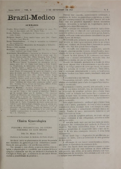 [Periódico] O Brazil-Medico : revista semanal de medicina e cirurgia, v. 35, P3, set-dez, 1921