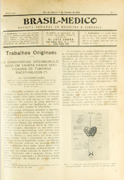 [Periódico] O Brazil-Medico : revista semanal de medicina e cirurgia, v. 55, P1, jan-abr, 1941