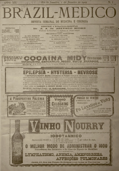 [Periódico] O Brazil-Medico : revista semanal de medicina e cirurgia, v. 19, P1, jan-jun, 1905